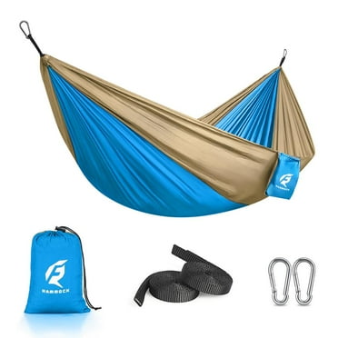 QUANFENG QF Hammock Portable Single Camping Hammock, Support 330lbs, Blue/Yellow