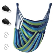 QUANFENG QF Hanging Hammock Chair Patio Indoor and Outdoor Hammock Swing Support 330 lbs (Blue)