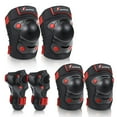 thumbnail image 1 of QUANFENG QF Kids Knee Pads and Elbow Pads with Wrist Guards 3 in 1 Protective Gear Set for Children Outdoor Activities, Black + Red, 1 of 6