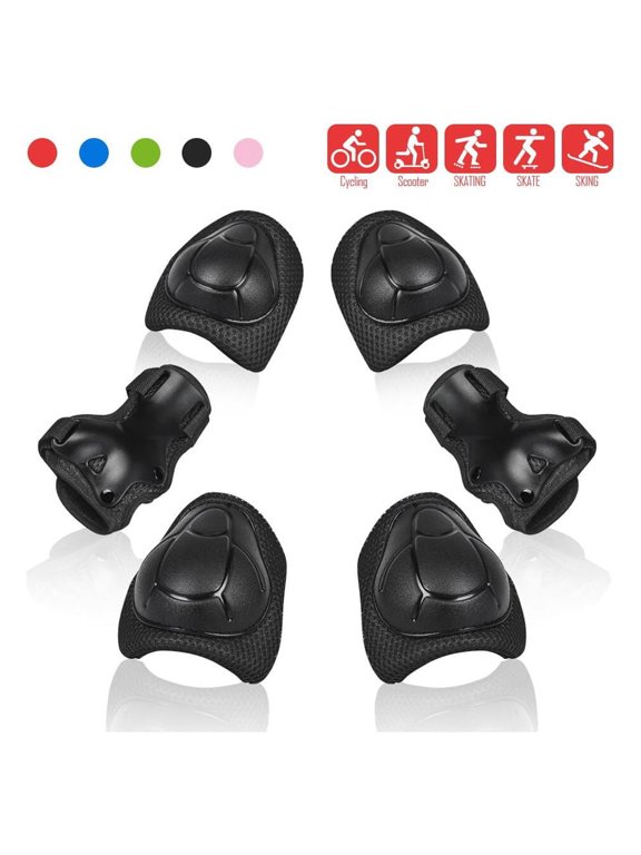 Knee Pads 6 PCS Kids Knee and Sport Elbow Pads Wrist Guards for Roller Skates Cycling(Black)