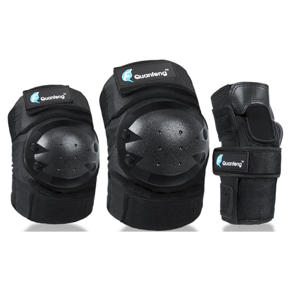 QUANFENG QF Skateboard Protective Gear, Knee, Elbow Pads and Wrist