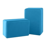 QUANFENG QF Yoga Blocks Set of 2 High-Density EVA Foam Blocks(4"x 6"x 9") for Yoga, Pilates, Meditation - Blue