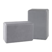 QUANFENG QF Yoga Blocks Set of 2 High-Density EVA Foam Blocks(4"x 6"x 9") for Yoga, Pilates, Meditation - Gray