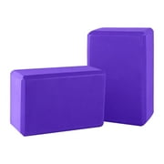 QUANFENG QF Yoga Blocks Set of 2 High-Density EVA Foam Blocks(4"x 6"x 9") for Yoga, Pilates, Meditation - Purple