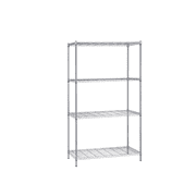 QUANTUM H/D 74"H 4-Shelf Wire Shelving Kit, 800lb, WR74, NSF, CHROME, 1yr