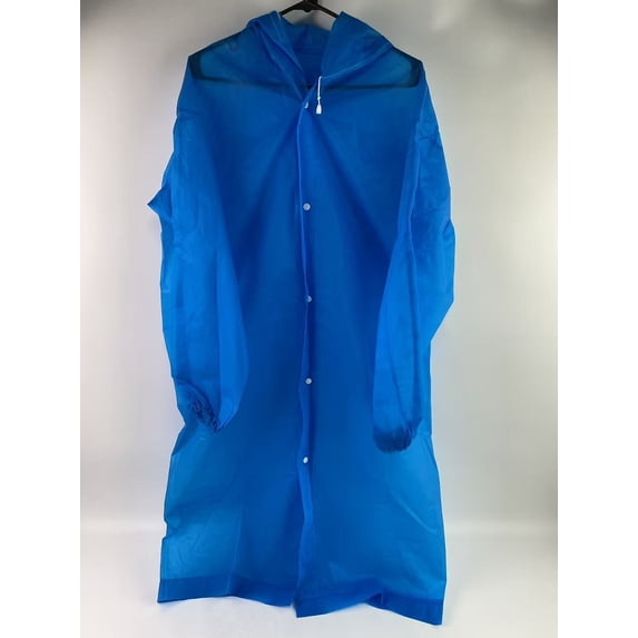 QUANYAN Rain slickers,Portable Drawstring Raincoat Rain Poncho with Hoods and Sleeves (Blue)