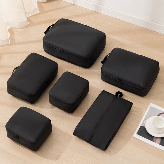 QUARRYUS 6 Set Travel Packing Cubes, Waterproof Luggage Organizer Storage Bags for Clothes, Shoes, Toiletries