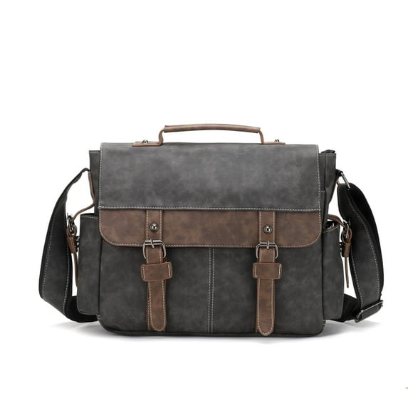 Xeie Thuk Men's Vintage Designer Briefcase PU Leather Tote Business Office Man Messenger Bag Casual Solid Computer Laptop Handbag