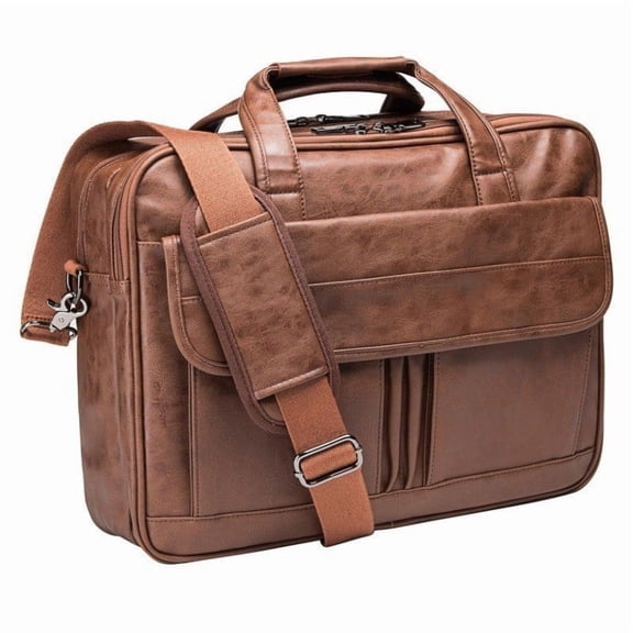 QUARRYUS  Men's leather mailman bag 17.3-inch laptop briefcase business shoulder bag computer tote bag