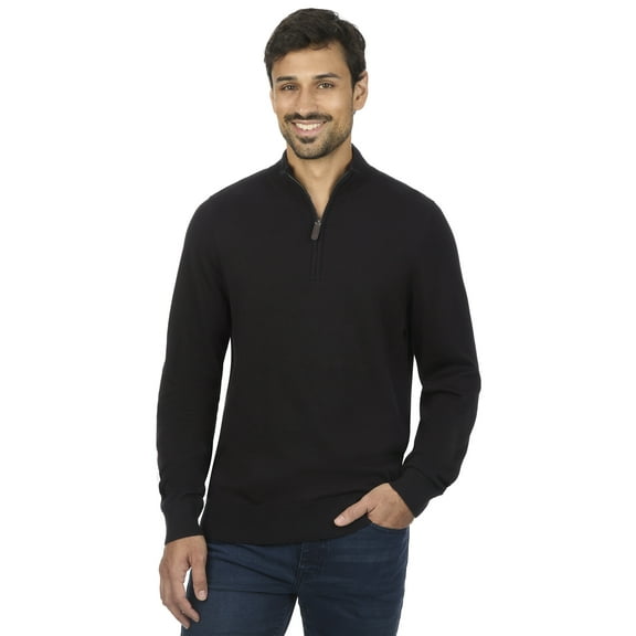George Men's and Big Men's Jersey Quarter Zip Sweater