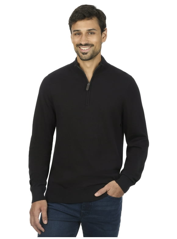 Men's and Big Men's Jersey Quarter Zip Sweater