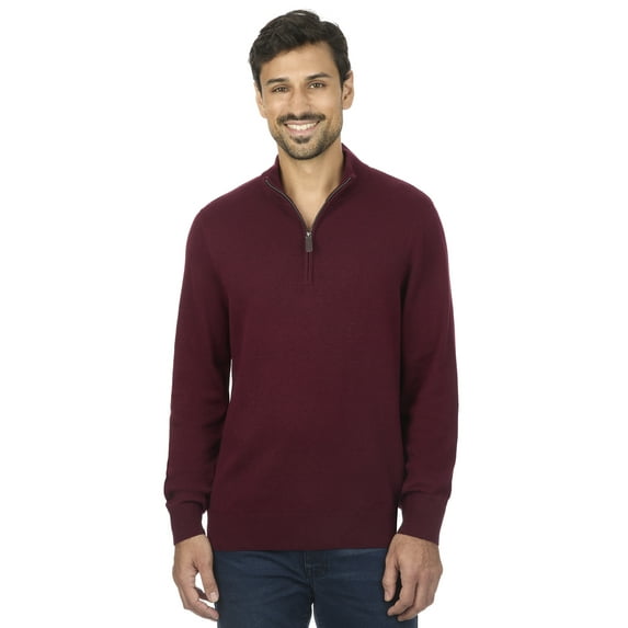 George Men's and Big Men's Jersey Quarter Zip Sweater