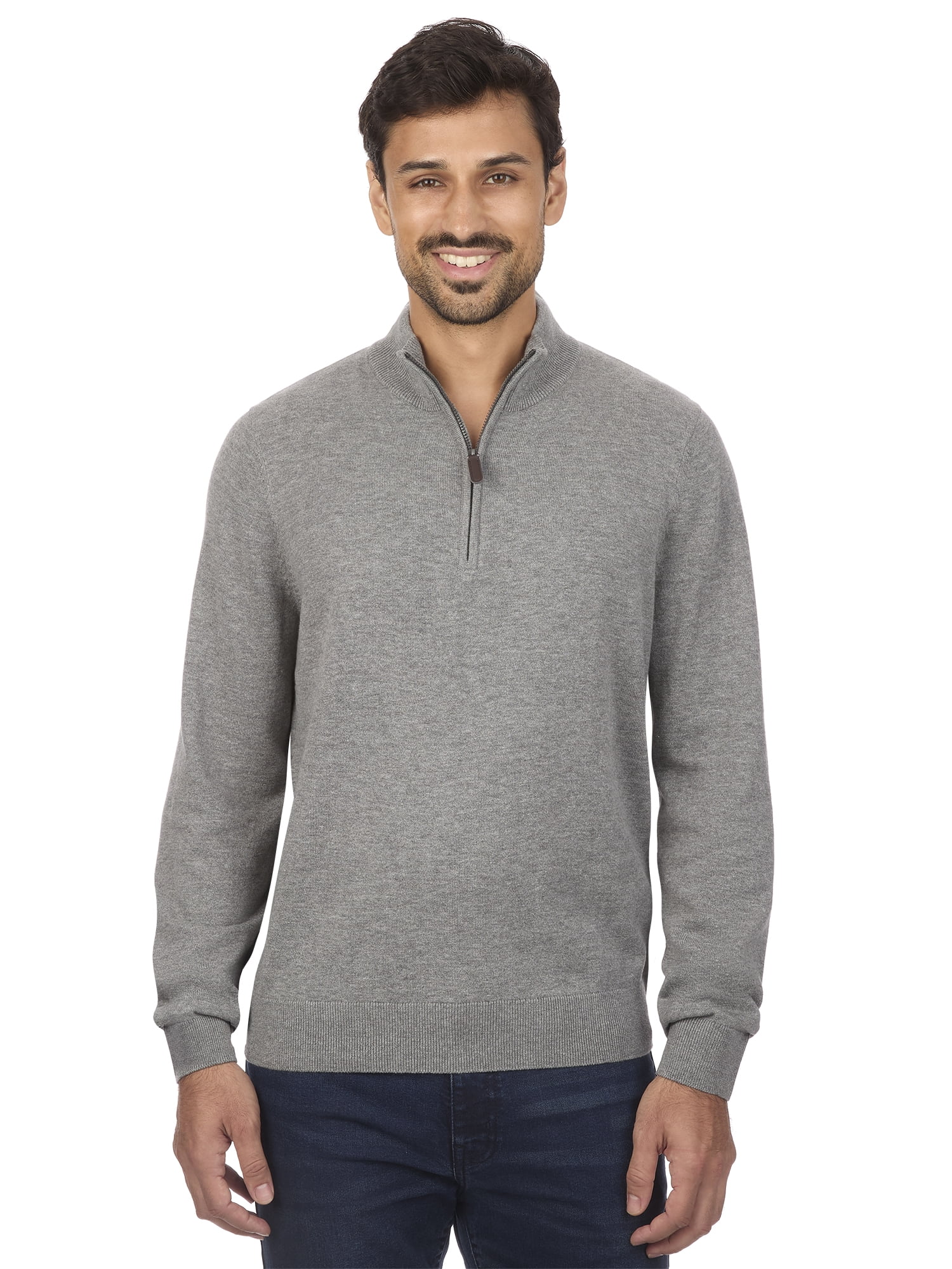George Men's & Big Men's Classic Fit Jersey Quarter Zip Sweater, Sizes S-3XL