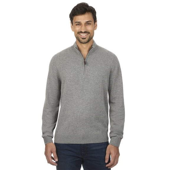 George Men's and Big Men's Jersey Quarter Zip Sweater