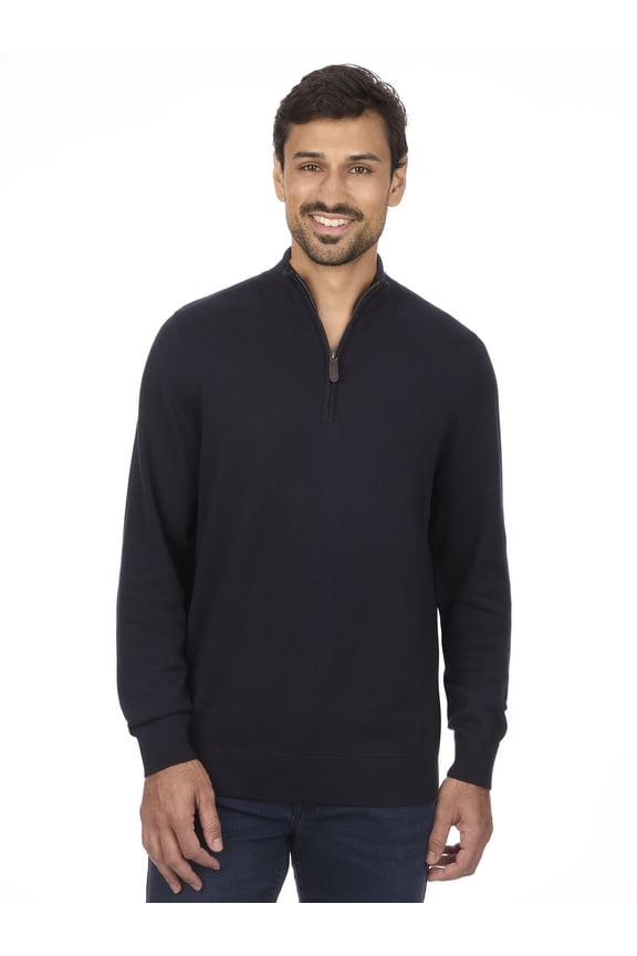 Men's and Big Men's Jersey Quarter Zip Sweater