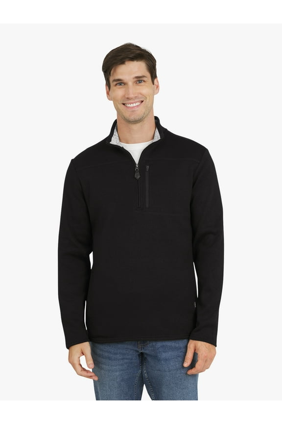 Men's & Big Men's Quarter Zip Fleece Sweater, Sizes S-3XL