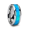 thumbnail image 1 of QUASAR Tungsten Wedding Band Blue Green Opal Inlay, 1 of 1