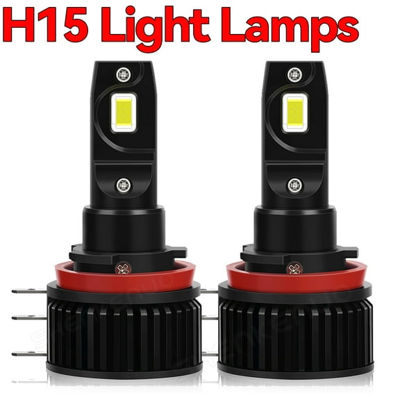 QUAYUB 2x H15 CSP LED Headlight Bulbs High Beam Lamp 6000K White Best Brightness