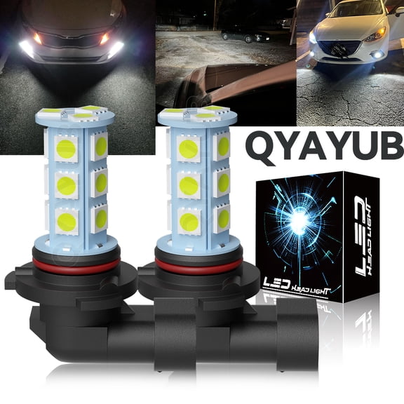 QUAYUB 9145 Fog Light Bulb, 10000LM 6000K Cool White Light, 600% Brightness H10 9140 9045 9040 Led Fog Lights, CSP / 2525 /COB LED Chips, DRL Replacement for Cars, Pack of 2