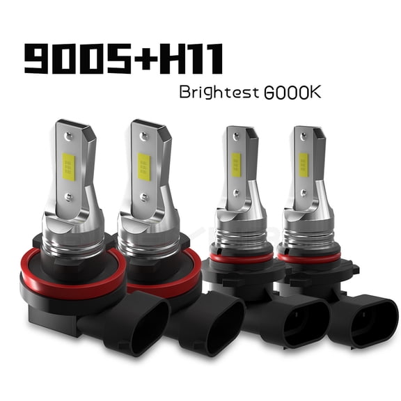 QUAYUB Combo LED Headlight Bulbs Upgrade H11 9005 Hi/Low Beam 6000K White Super Bright