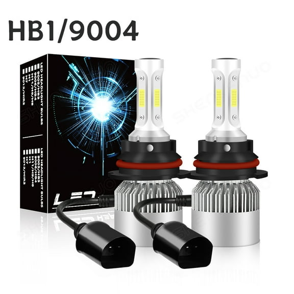 QUAYUB For Ford Mustang 1987-1993 2PC 9004 LED Headlight Bulbs High/Low Dual Beam 6000K