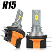 QUAYUB H15 LED Headlight Bulbs 2-Pack   DRL/High Beam, 715 Bright White 6000K, Easy Plug & Play, 12V