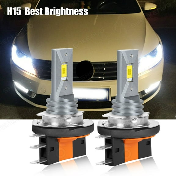 QUAYUB H15 LED Headlight High Low Beam 6000K Super White Daytime Running Bulbs