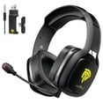 thumbnail image 1 of (Open Box) QUCOPRE 2.4G Wireless PC Gaming Headset with Detachable Microphone for Desktop PS5 PS4 Switch Video Game Laptop PlayStation, Bluetooth Over Ear Headphones with RGB Light, 3 Connection Modes, 1 of 10