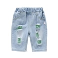 thumbnail image 1 of QUDDERR 1-6Y Toddler Boys Denim Jeans Shorts Elastic Leg Denim Summer Casual Middle Pants, 1 of 9