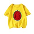 thumbnail image 1 of QUDDERR 3-14T Kids TShirts Cotton Summer Crewneck Tees Little Big Girls T Shirts Short Sleeve Tees 3-14T Sequin Pullover Tops Teen Girls Cartoon Casual Tops, 1 of 9