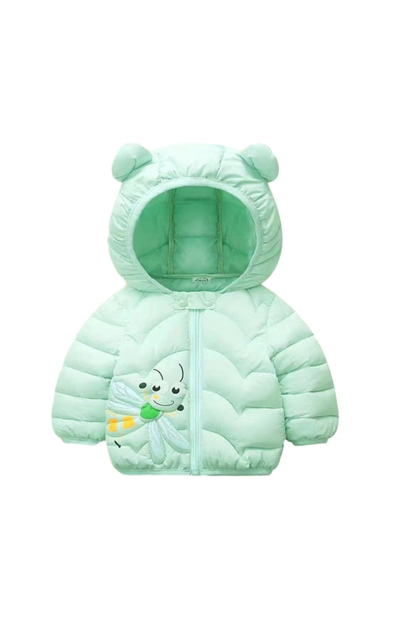 Baby Girls Boys down Cotton Jacket Ears Hooded Toddler Cotton Coat Fall Winter Warm Puffer Clothing Short Outerwear for 6 Months-4 Years