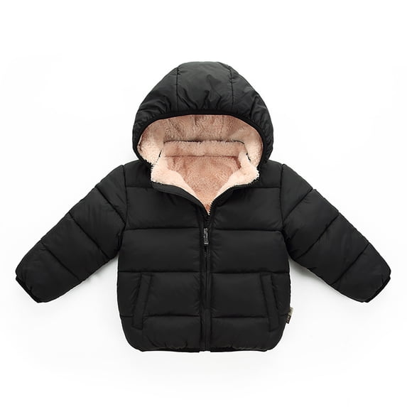 QUDDERR Baby Kids Girls Boys Winter Fleece Jackets with Hooded Toddler down Cotton Coats Warm Lined Puffer Outerwear for 6 Months - 8 Years