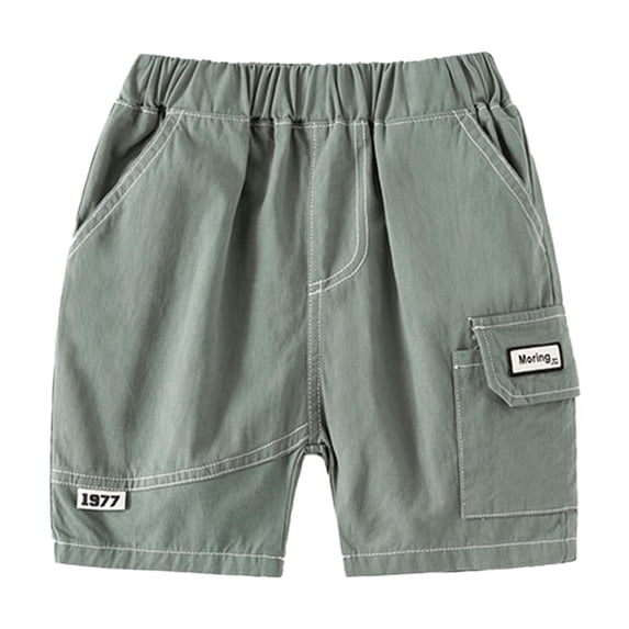 QUDDERR Kids Baby Jogger Shorts for Boys Summer Cotton Cargo Shorts Toddler Boys Comfort Five Pants with Pocket for 2-10 Years
