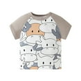 thumbnail image 1 of QUDDERR Kids Cotton T-Shirts Tops Toddler Summer Crewneck Tees Pullover Bottoming Baby Boys Print Cow Cartoon Short-Sleeved Shirts for Boys Girls 1-8Years, 1 of 6