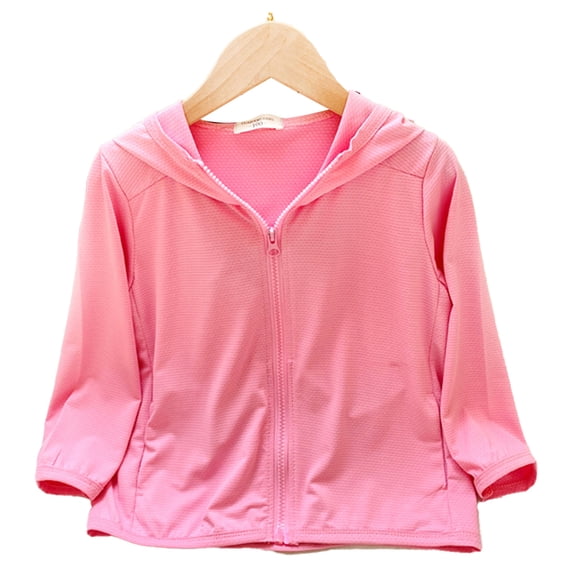 QUDDERR Kids Toddler Zip Sun Protection Jacket for Boys Girls Hooded Sun Shirt UV Protection Sunsuits Summer Baby Ice Silk Rashguard for Unisex Size 2-12T
