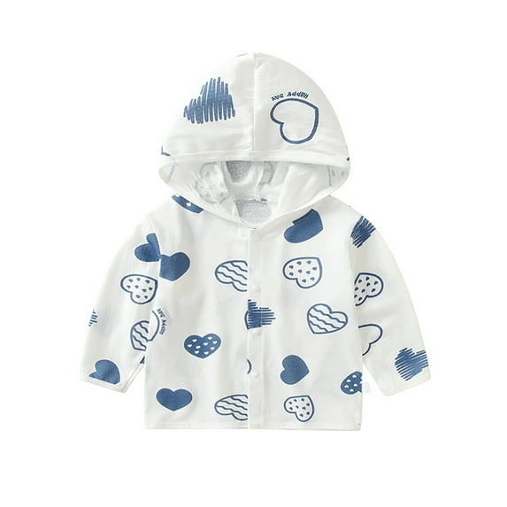 QUDDERR Newborn Toddler Boys Girls Sun Shirt Jacket Baby UPF 50+ UV Sun Protection Hooded Sunsuits Jacket for Unisex Summer Sunscreen Clothing for 6 Months-24 Months