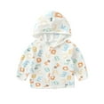 thumbnail image 1 of QUDDERR Toddler Boys Girls Printing Sun Protection Jacket for Baby Infant Hooded Sun Shirt Ice Silk Rashguard Coat Jacket UV Protection Sunsuits for 6-24 Months, 1 of 7