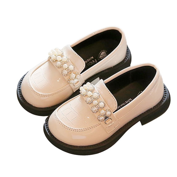 QUDDERR Toddler Dress Shoes for Girls Flower Girls Princess Flats for Spring Fall Wedding Party School Shoes for Little Kids/Big Kids (1-13M )