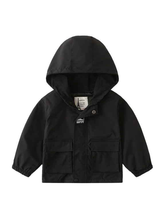 Toddler Kids Boys Raincoat Waterproof Windbreaker Jacket Baby Lightweight Hoodie Raincoat Spring Fall Outwear Coat for Boys Size 2-8T