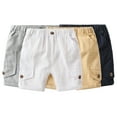thumbnail image 1 of QUDDERR Toddler Kids Boys Shorts Pants Baby Summer Elastic Waist Five Pants Cotton Breathable Shorts Pants with Pockets for 1-8 Years, 1 of 9