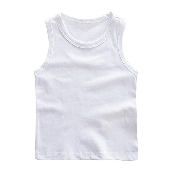 QUDDERR Toddler Kids Girls Boys Sleeveless Tank Soft Cotton Undershirts Summer Crewneck Vest Tops for 2-7 Years