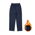 thumbnail image 1 of QUDDERR Toddler Kids Straight Sweatpants Boys Girls Fleece Jogger Pants Padded Thick School Uniform Pants 5-19T Winter Elastic Waist Thick Trousers for Youth, 1 of 8