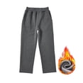 thumbnail image 1 of QUDDERR Toddler Kids Straight Sweatpants Boys Girls Fleece Jogger Pants Padded Thick School Uniform Pants 5-19T Winter Elastic Waist Thick Trousers for Youth, 1 of 8