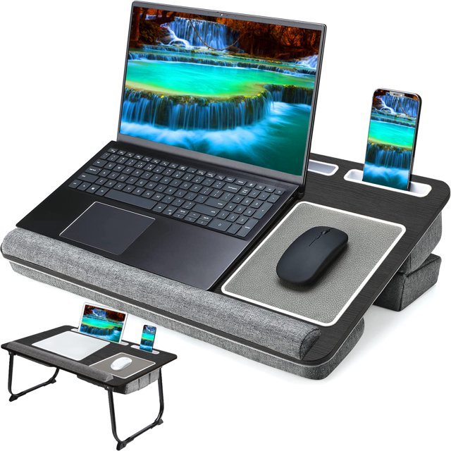 QUDODO Lap Desk Large Bed Desk,17Inch Foldable Laptop Bed Tray Table