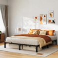 Adjustable Metal Box Spring QUEEN Metal Platform Bed Frame, 800 lb Capacity, Steel Slats ...