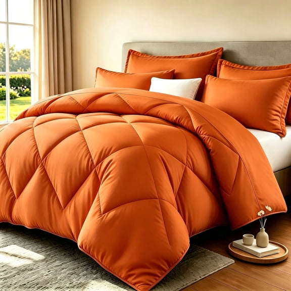 QUEEN Minimalist Luxurious Diamond Grid Large Size Comforter Soft Microfiber Breathable Easy Care for All Seasons Bedding with Down Altemative Comforter