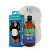 Queen of the Thrones Liver Castor Oil Pack, Includes Organic Golden Castor Oil, 3.38 fl oz
