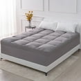 thumbnail image 1 of QUEEN ROSE TwinXL Mattress Topper, Extra Thick Cooling Mattress Pad Cover, 400 TC Cotton Pillow Top Protector, 8-21 inch Deep Pocket, Soft Spiral Fiber Pad for Back Pain, Down Alternative Fill, Gray, 1 of 8