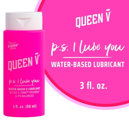 QUEEN V P.S. I Lube You Intimate Water-Based Personal Lubricant Liquids, PH Friendly, 3 oz
