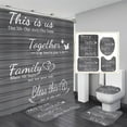 thumbnail image 1 of QUEEN and KING Shower Curtain Set for Bathroom 4 Pcs Black Bathroom Accessory Decor Sets with Shower Curtain and Rugs, 1 of 7